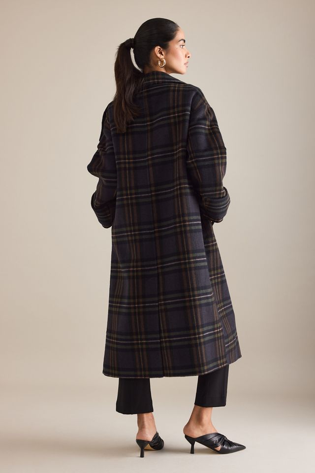 By Anthropologie Cappotto con Collo ad Imbuto in Misto Lana a Quadri #6