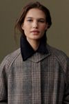 By Anthropologie Checked Wool Blend Coat