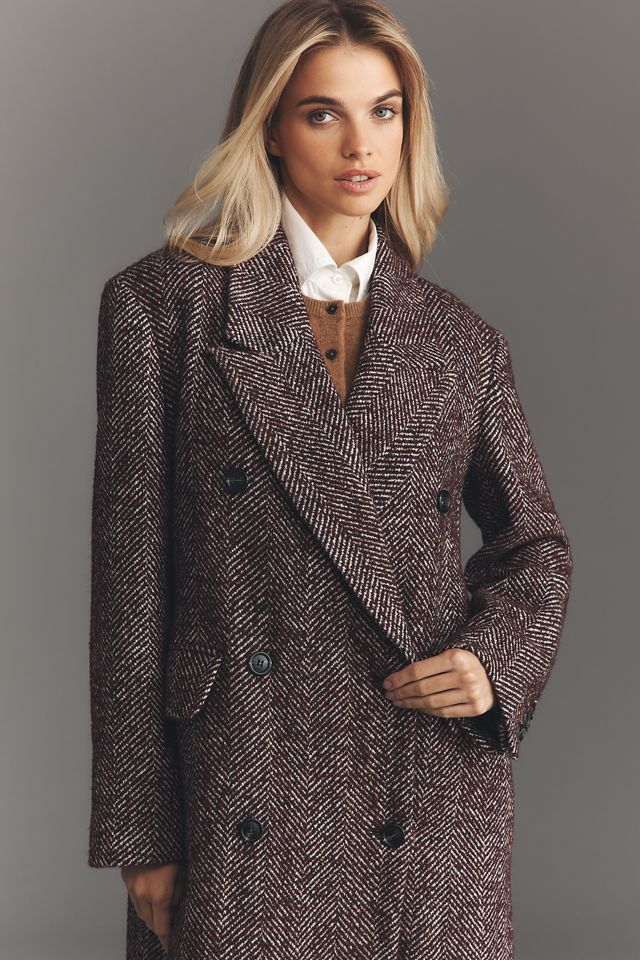 By Anthropologie Herringbone Wool-Blend Oversized Coat #2