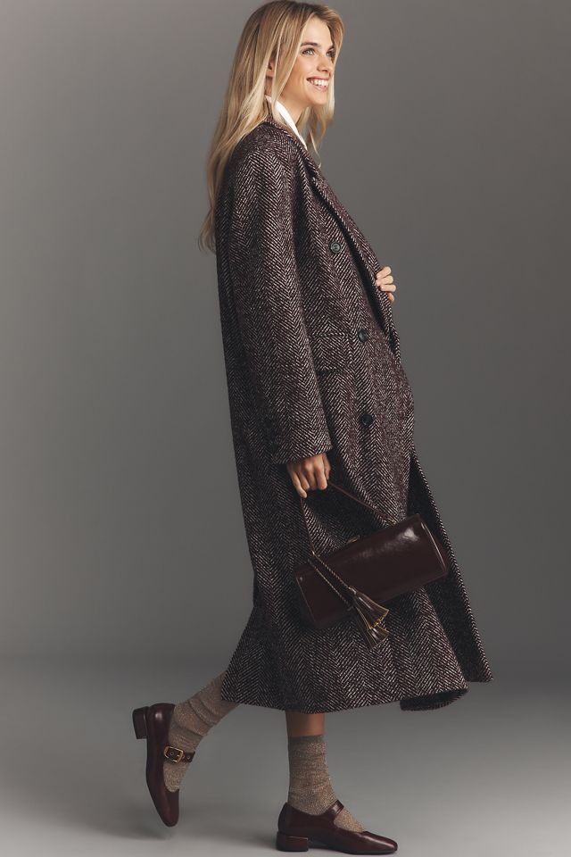 By Anthropologie Herringbone Wool-Blend Oversized Coat #3