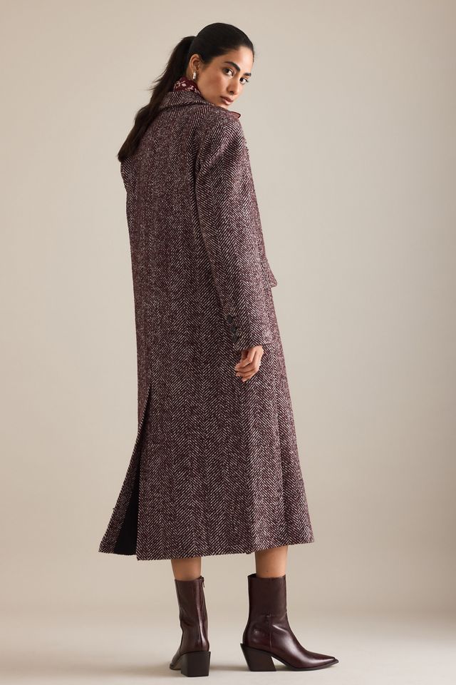 By Anthropologie Oversized Herringbone Wollmischmantel #1