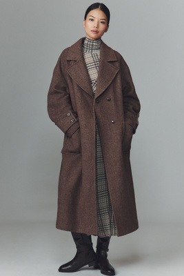 t*a様 【美品】ohotoro herringbone double coat By Anthropologie Wool-Blend Herringbone Maxi Coat | Anthropologie