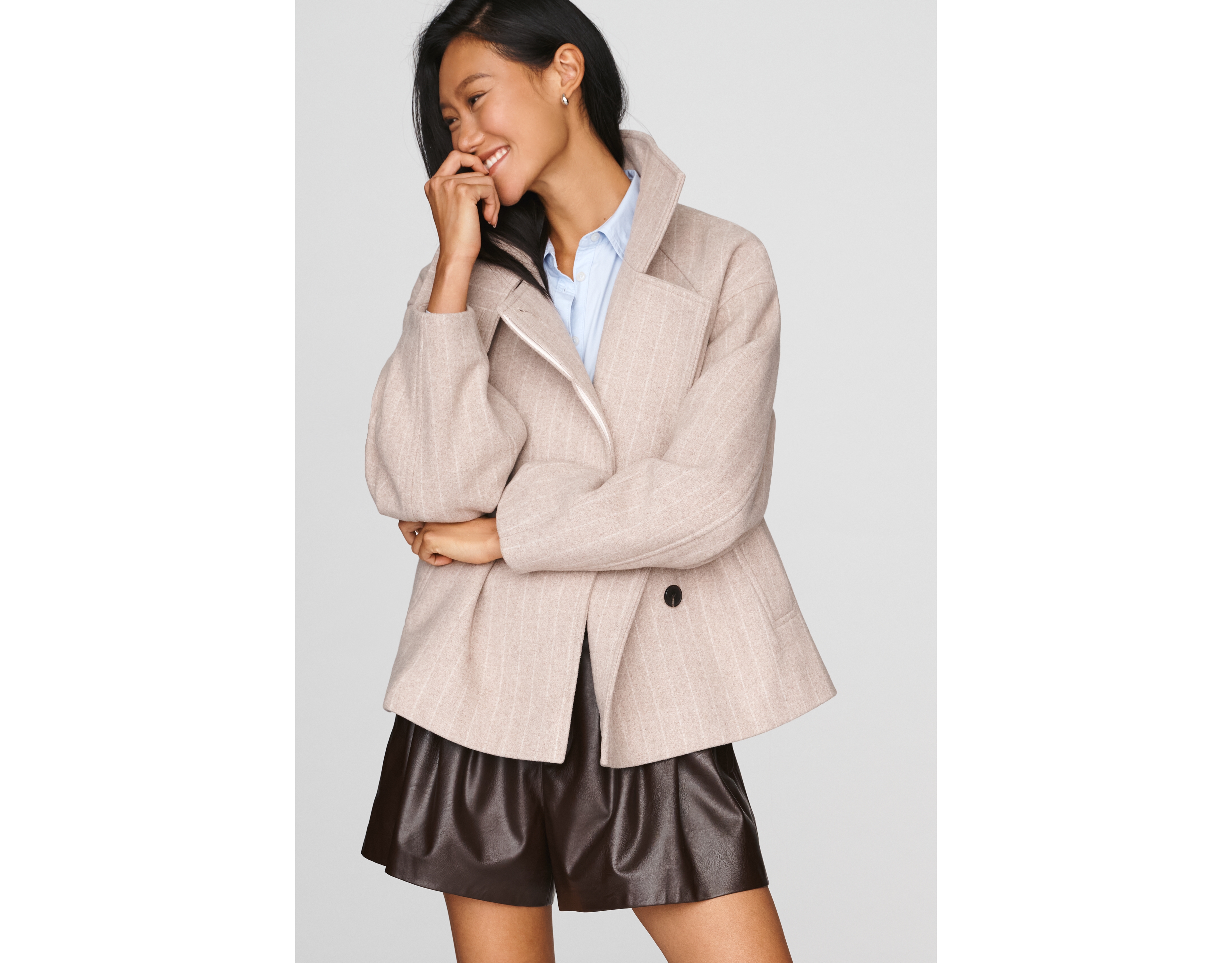 By Anthropologie Funnel Neck Coat