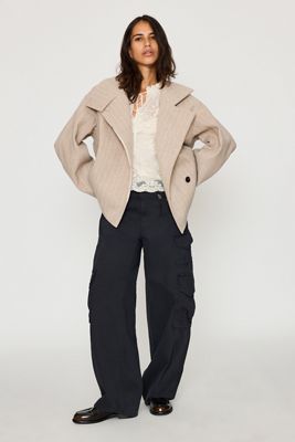 Veste By Anthropologie à col cheminée rayée en mélange de laine