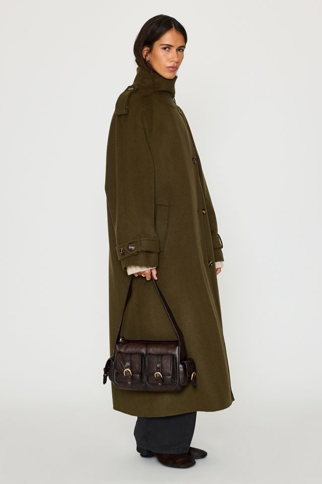 By Anthropologie Funnel-Neck Wool-Blend Maxi Coat #3