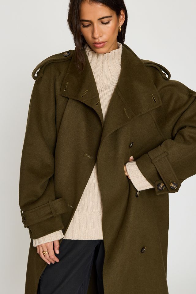 By Anthropologie Funnel-Neck Wool-Blend Maxi Coat #4