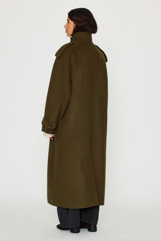 By Anthropologie Funnel-Neck Wool-Blend Maxi Coat #5