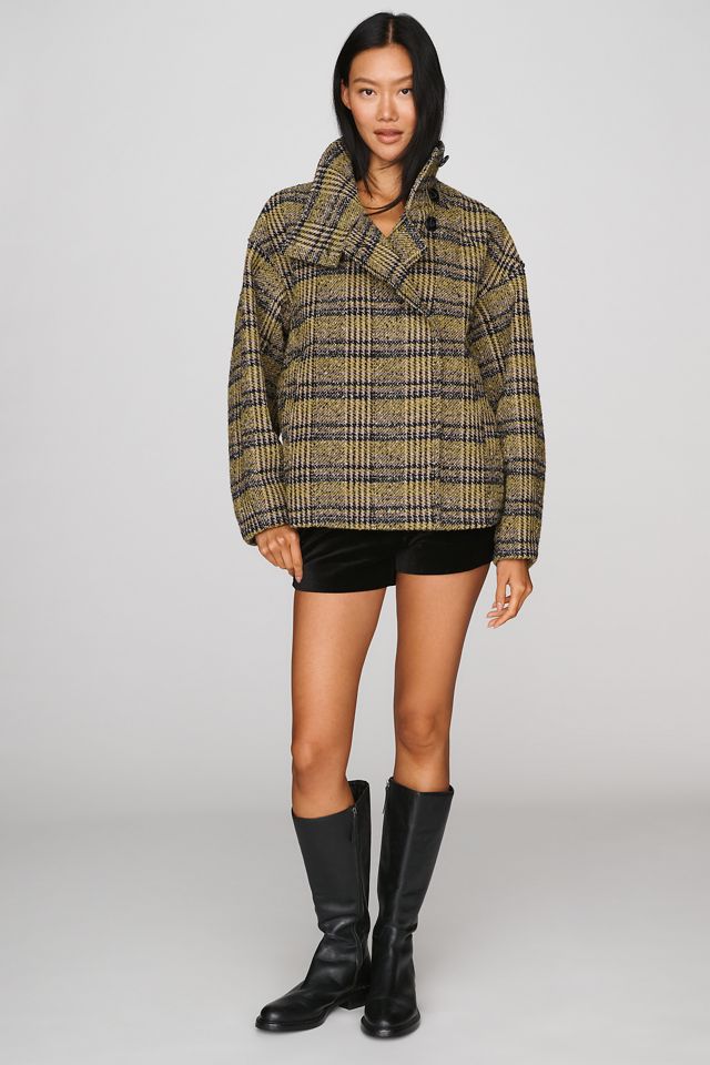 By Anthropologie Bouclé Funnel-Neck Coat #5
