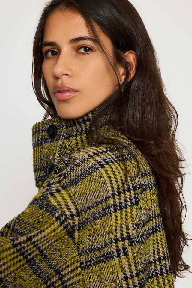By Anthropologie Lime Boucle Funnel-Neck Jacket #4