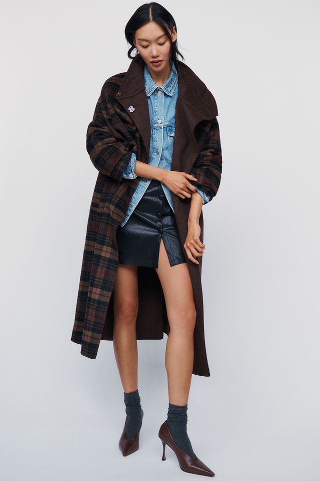 By Anthropologie Wool Blend Funnel Neck Coat #3