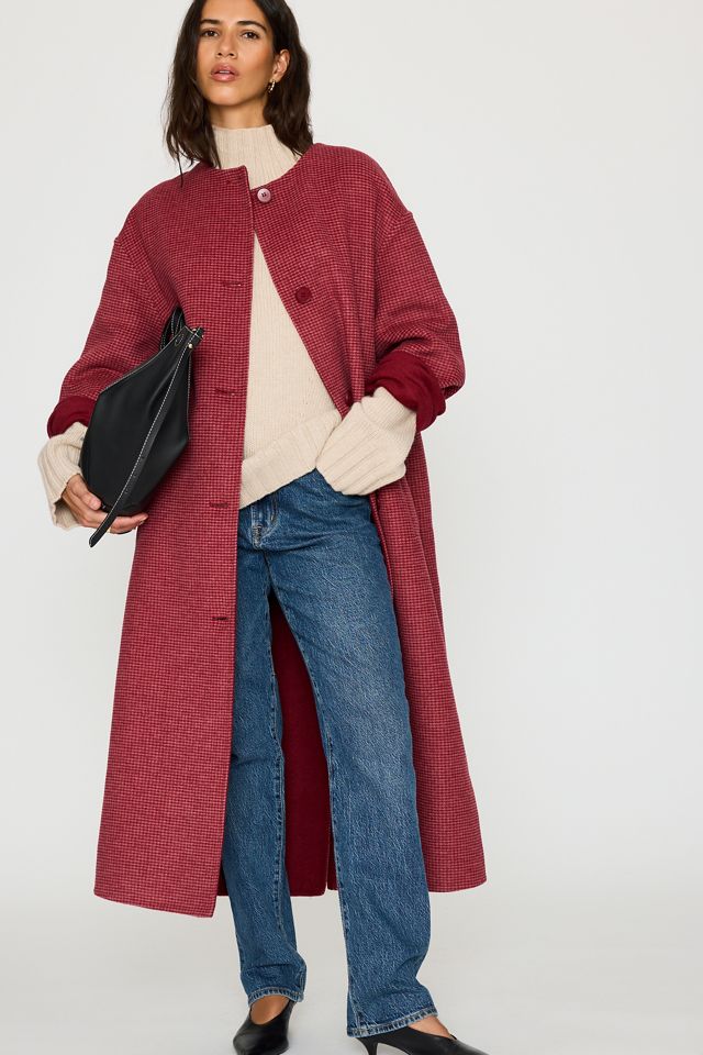 By Anthropologie Cappotto Sciarpa in Misto Lana Pied de Poule #3