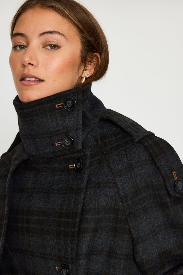Lottie Woll-Gewebte Wollmischung-Trenchcoat-Jacke #4
