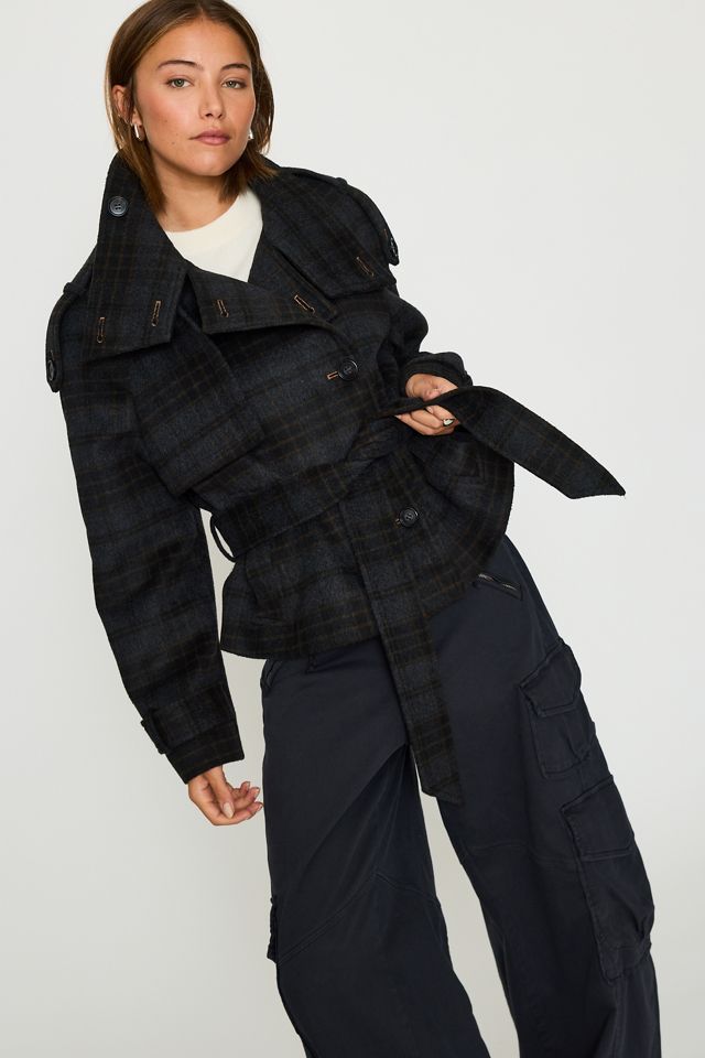Lottie Woll-Gewebte Wollmischung-Trenchcoat-Jacke #2