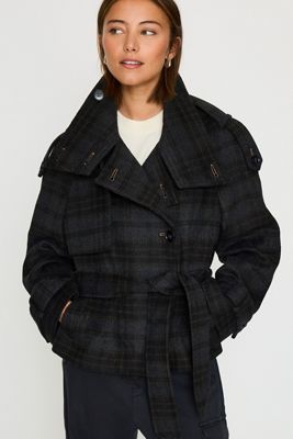 Veste trench Lottie en mélange de laine tissée
