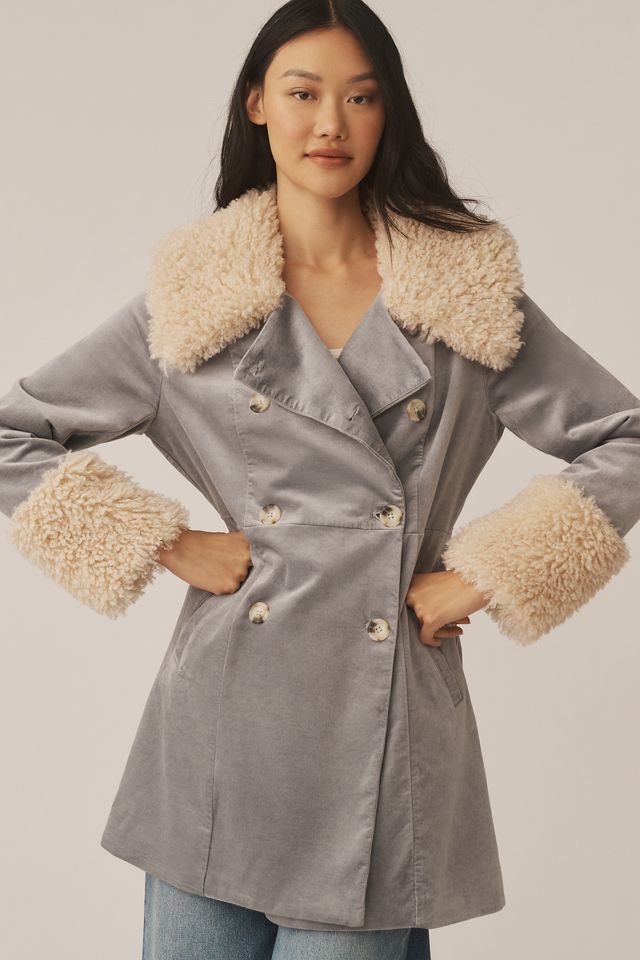 By Anthropologie Faux-Fur Collar Coat #4