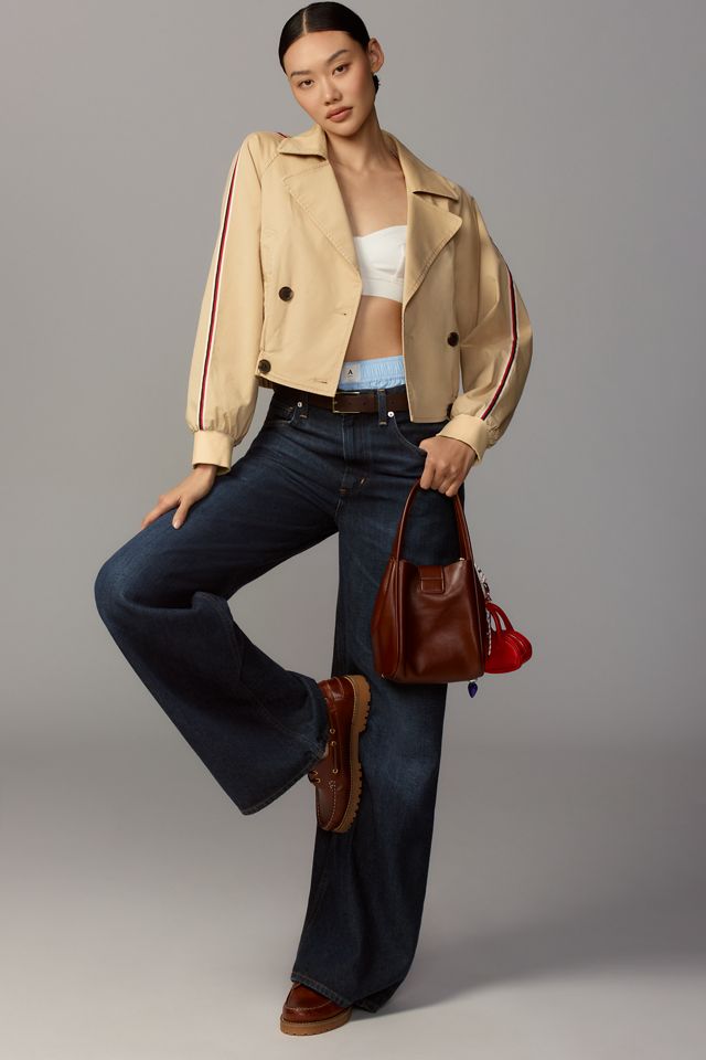 Maeve Double-Breasted Cropped Trench Coat #4