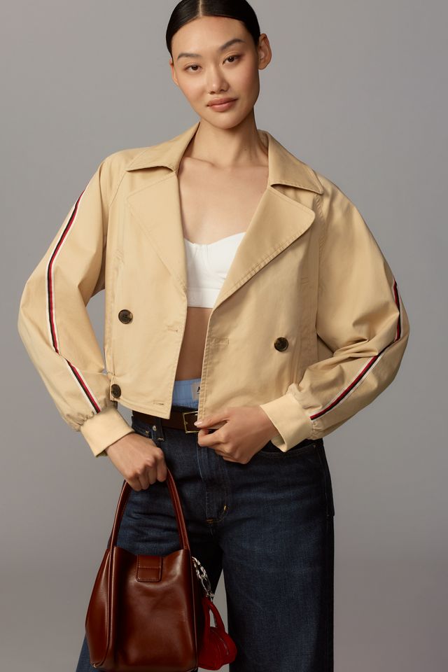 Maeve Double-Breasted Cropped Trench Coat #2