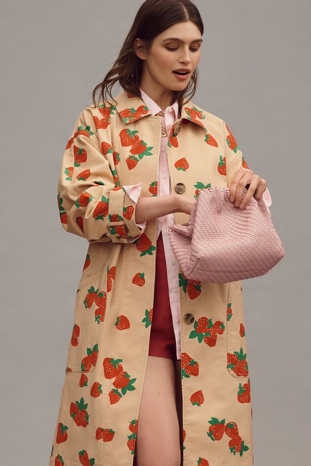 Maeve Strawberry Printed Car Coat #1