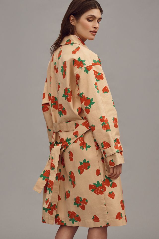Maeve Strawberry Printed Car Coat #3