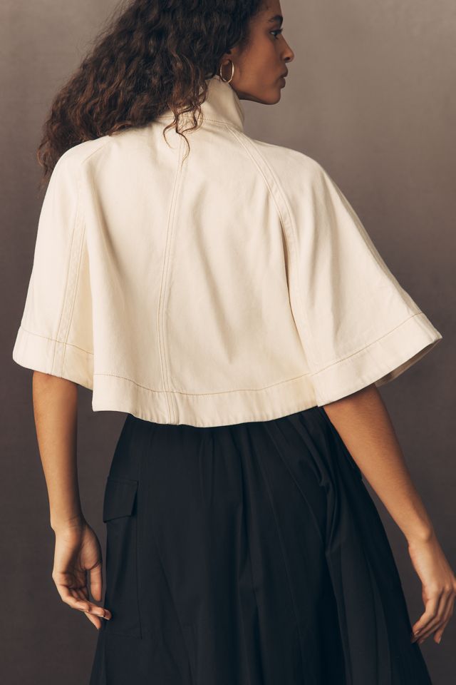 Pilcro Cropped Utility Cape Jacket #3
