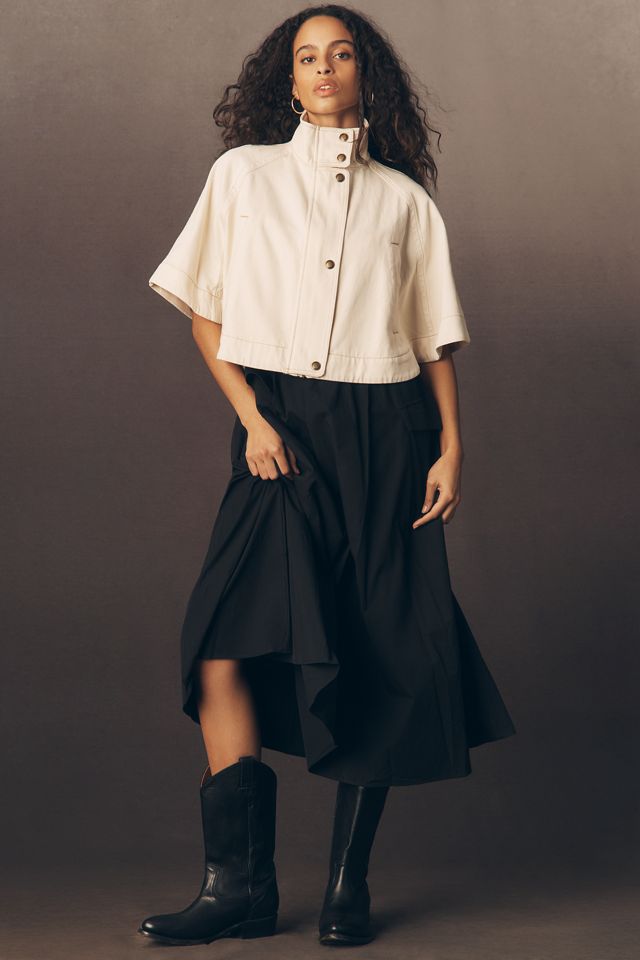 Pilcro Cropped Utility Cape Jacket #1