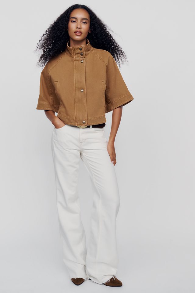 Pilcro Cropped Utility Cape Jacket #2