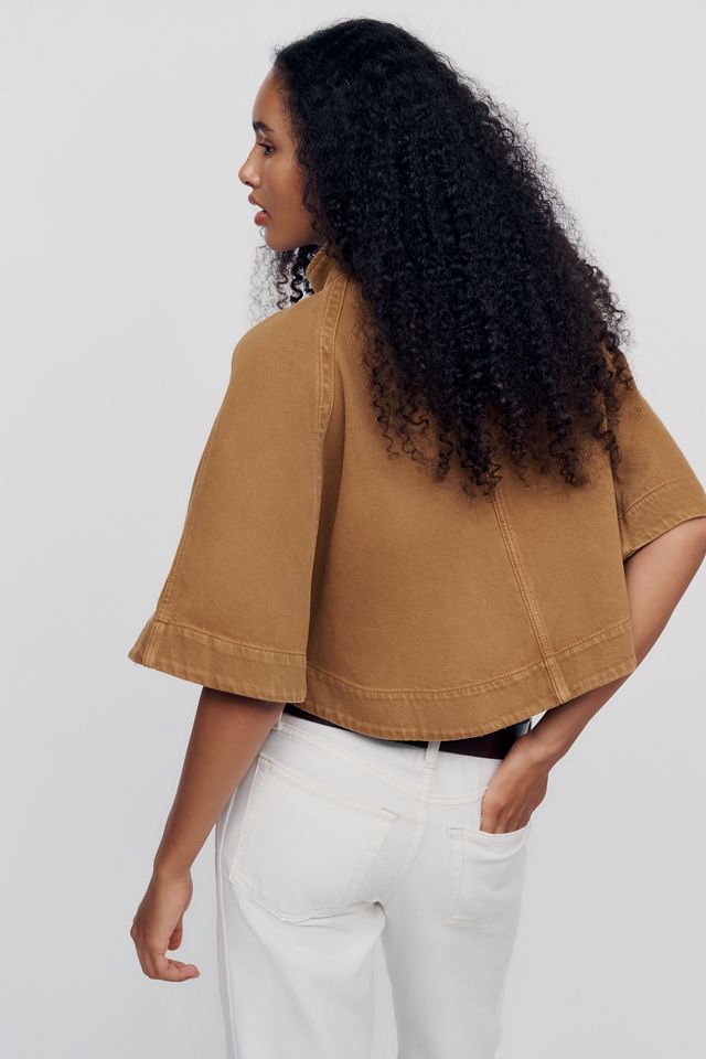 Pilcro Cropped Utility Cape Jacket #3