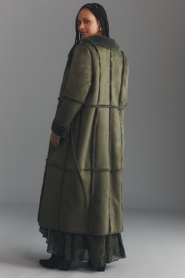 Eloquii Plus Faux-Fur Sherpa Fleece Long Coat #2