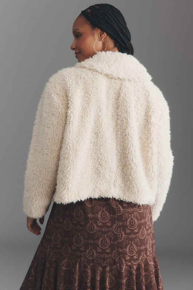 Eloquii Plus Curly Faux-Fur Buckle Coat #1