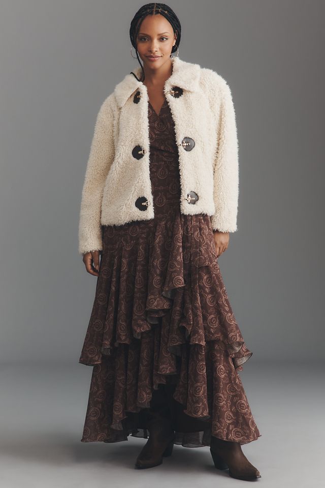 Eloquii Plus Curly Faux-Fur Buckle Coat #2