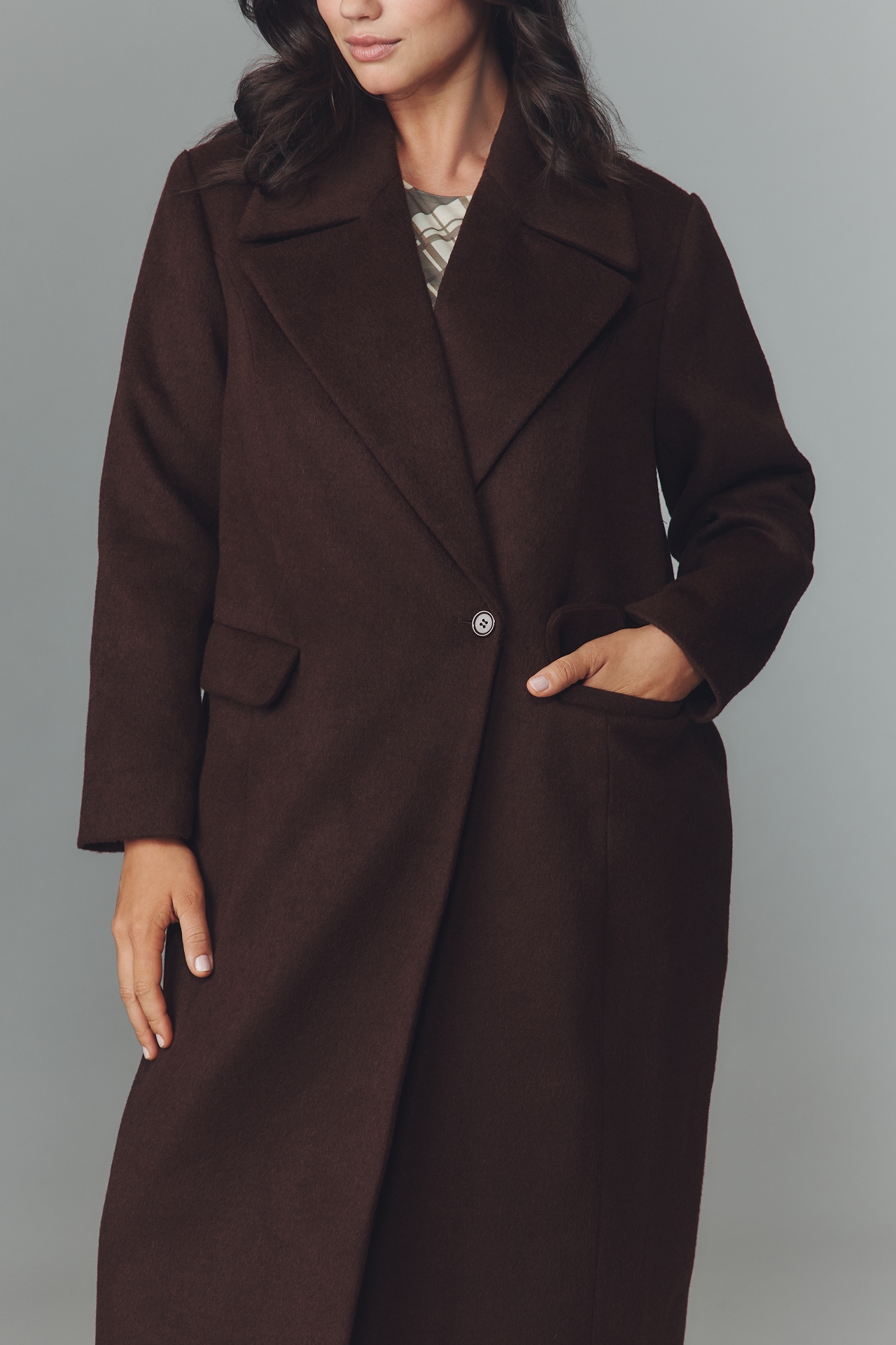 Eloquii Plus Textured Double-Breasted Long Coat