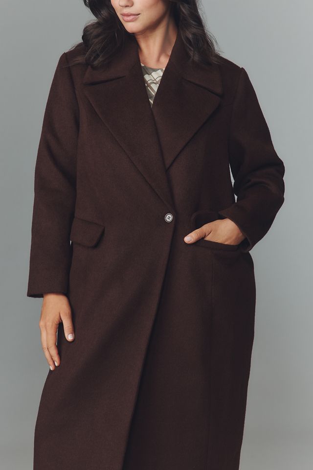 Eloquii Plus Textured Double-Breasted Long Coat #1