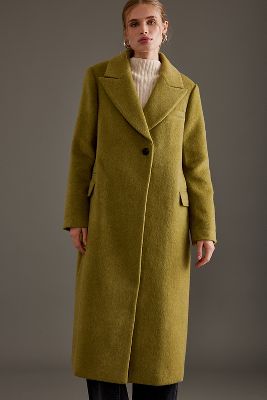 Shop Aligne Stella Wool Coat In Green