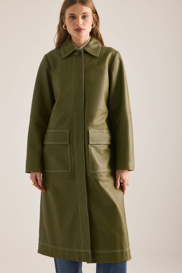 ALIGNE Manteau trench en cuir Aspen #4