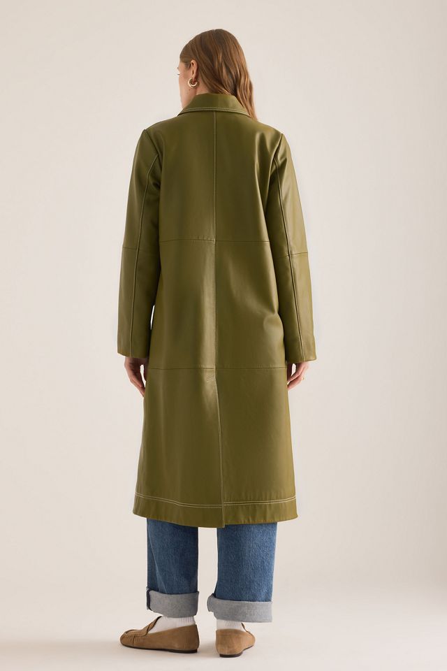 ALIGNE Manteau trench en cuir Aspen #1