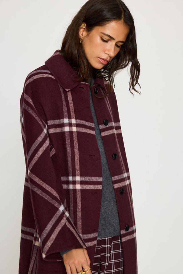 ALIGNE Check 100% Wool Car Coat #2