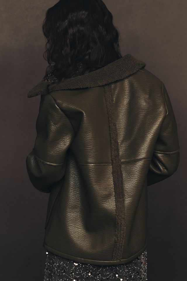 Baum und Pferdgarten Birdie Faux Leather Sherpa Fleece Jacket #2