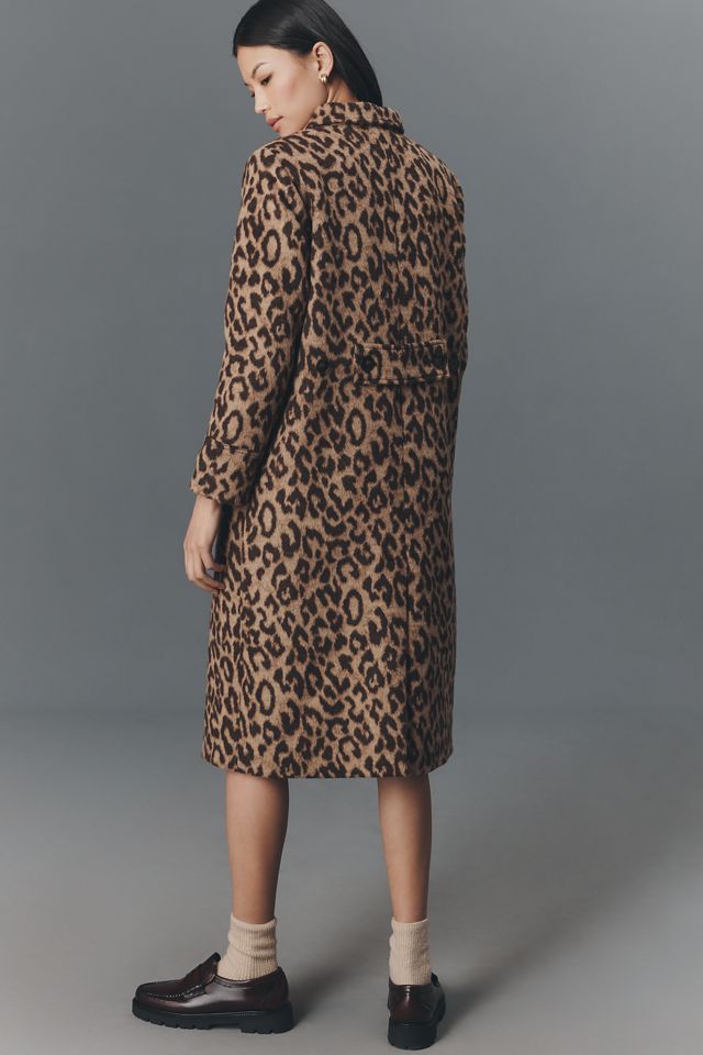 Baum und Pferdgarten Dixie Long Wool Blend Leopard Coat #1