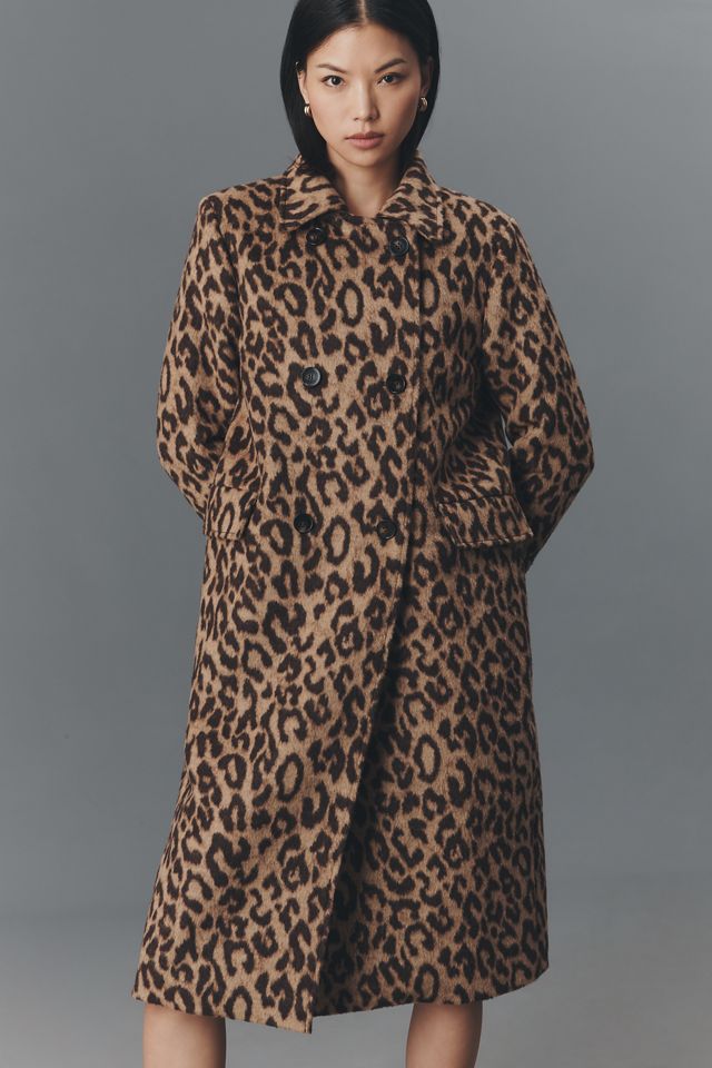 Baum und Pferdgarten Dixie Long Wool Blend Leopard Coat #3