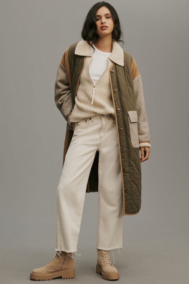 Amente Patch Quilted Wool Blend Coat #2