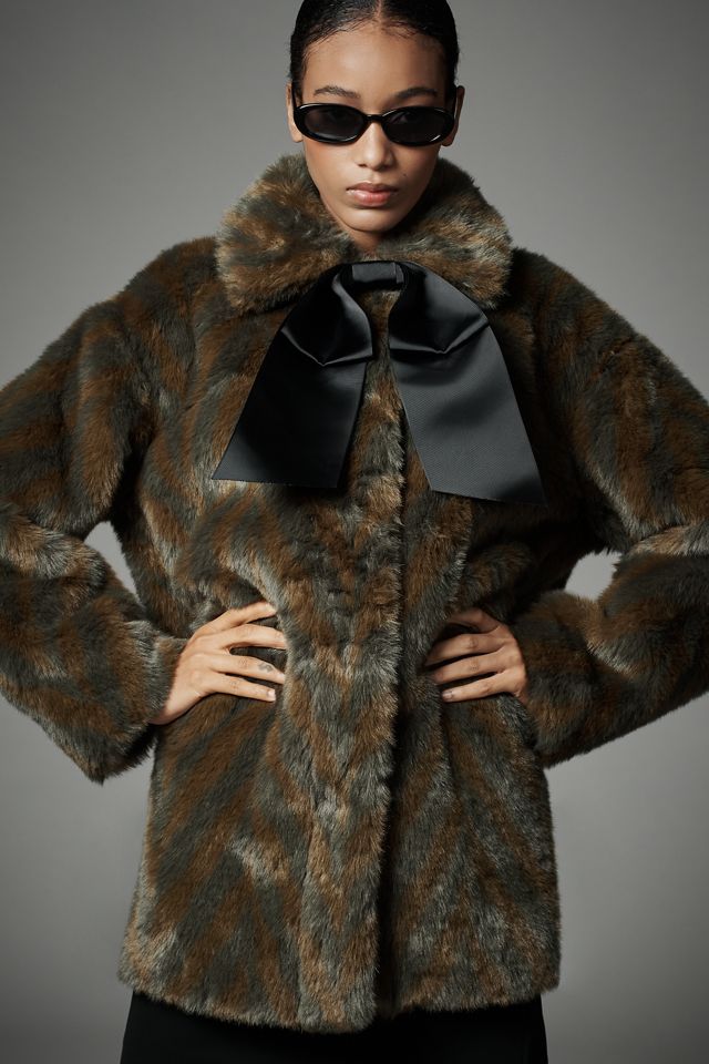 Scotch & Soda Faux-Fur Bow Coat | Anthropologie