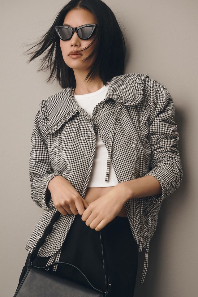 The Hazel Quilted Gingham Jacket by Maeve #1