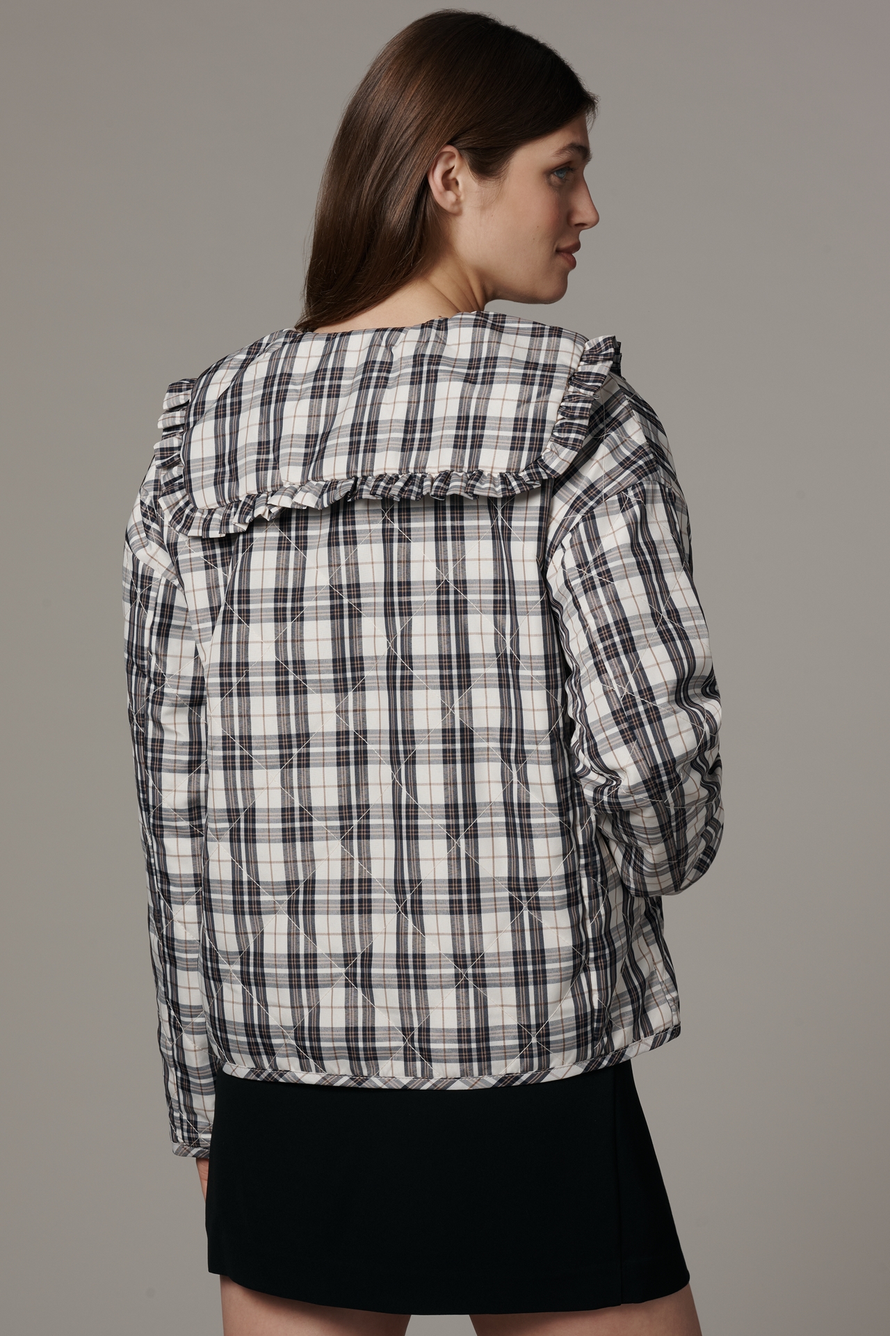 The Hazel Quilted Plaid Jacket by Maeve