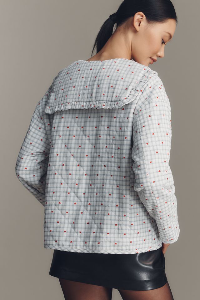 The Hazel Heart Print Quilted Jacket by Maeve #2
