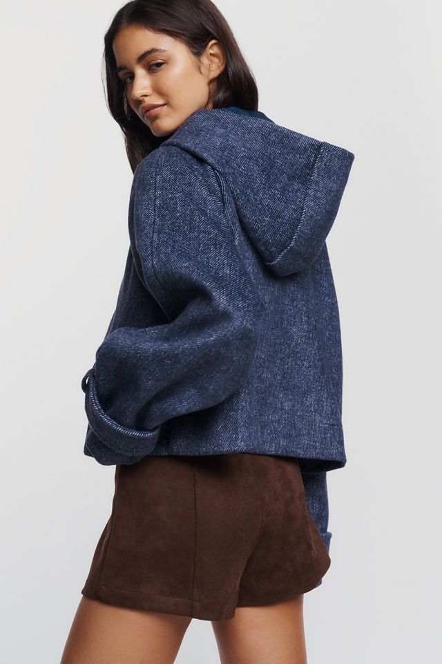 Maeve Wool Blend Toggle Hooded Jacket #3