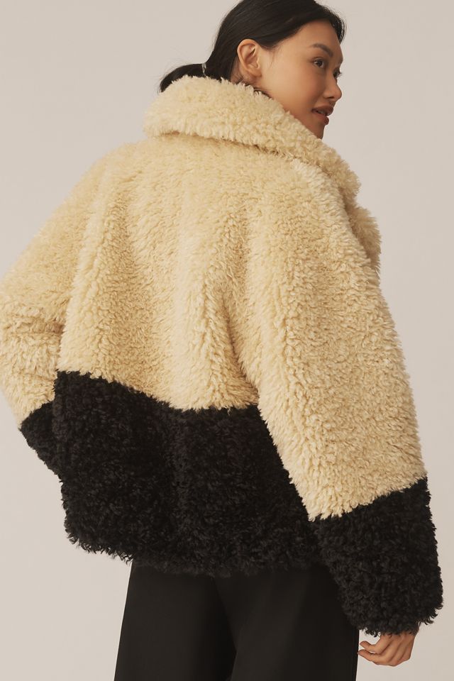 STAND STUDIO Jubel Faux-Fur Colorblock Jacket #1