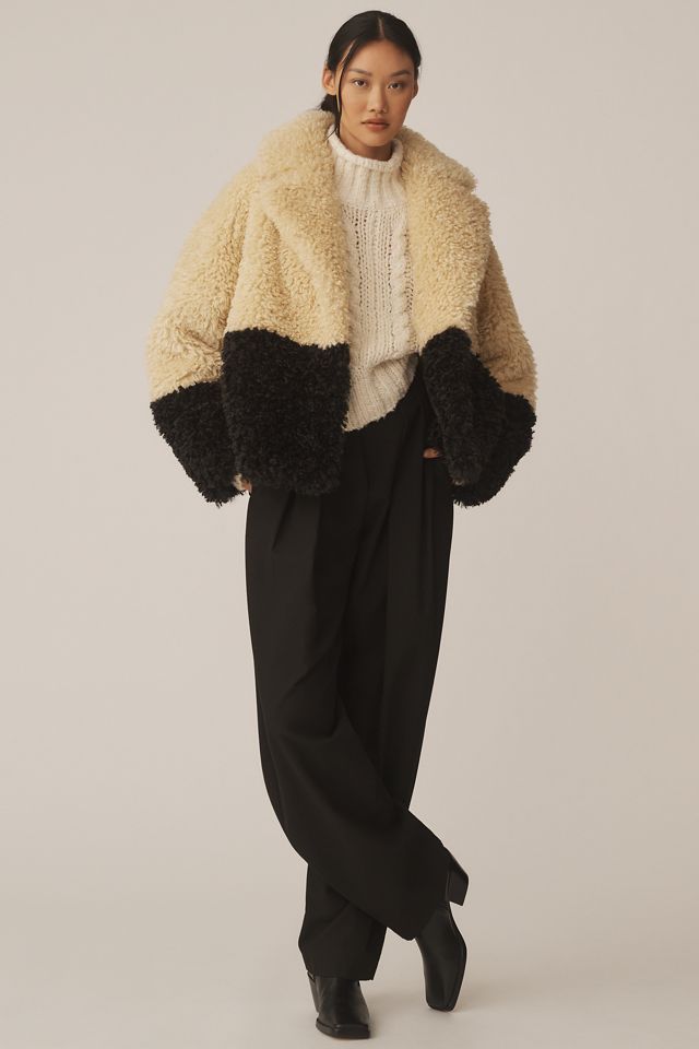 STAND STUDIO Jubel Faux-Fur Colorblock Jacket #2
