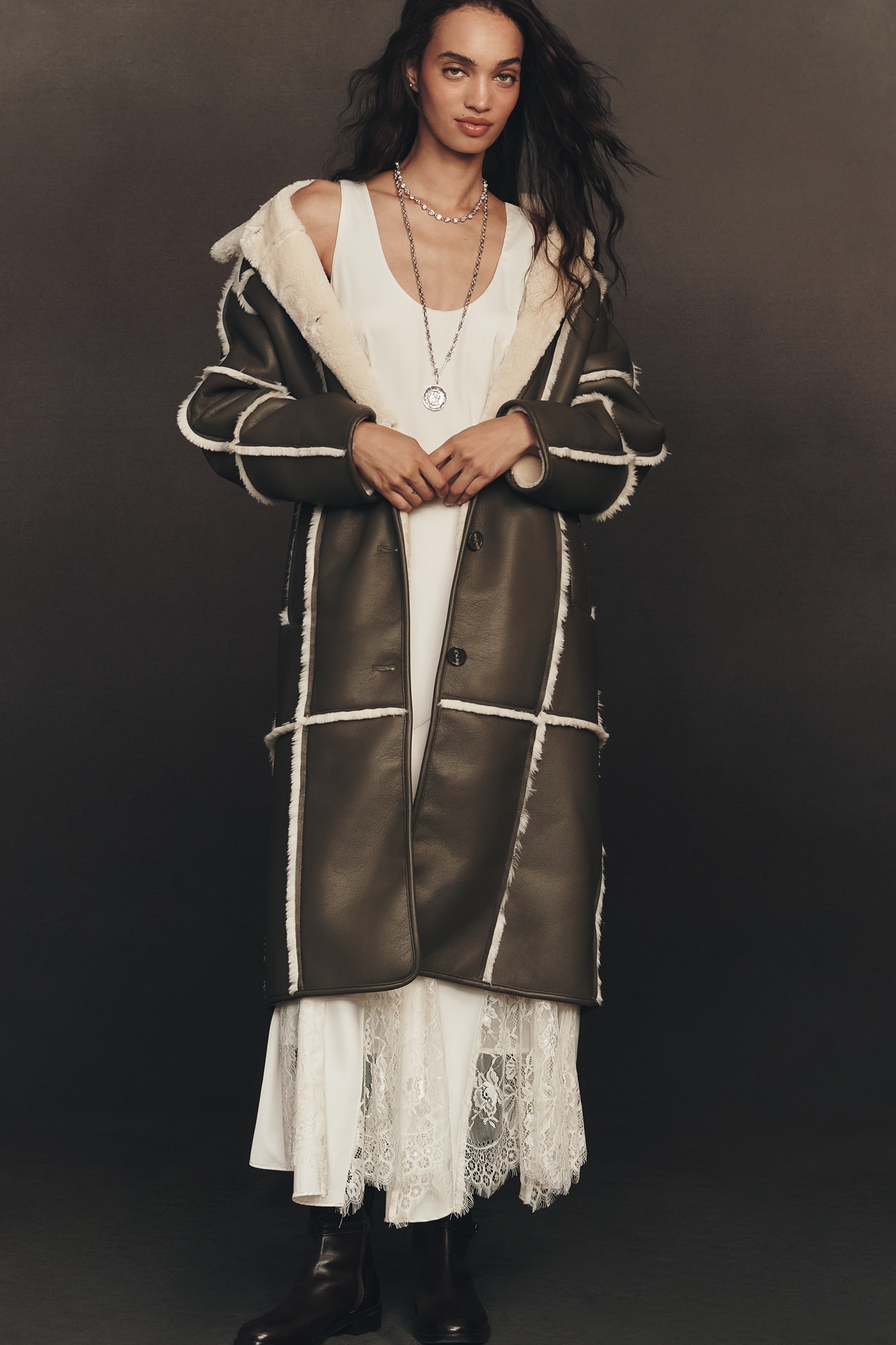 STAND STUDIO Patrice Sherpa Fleece Coat