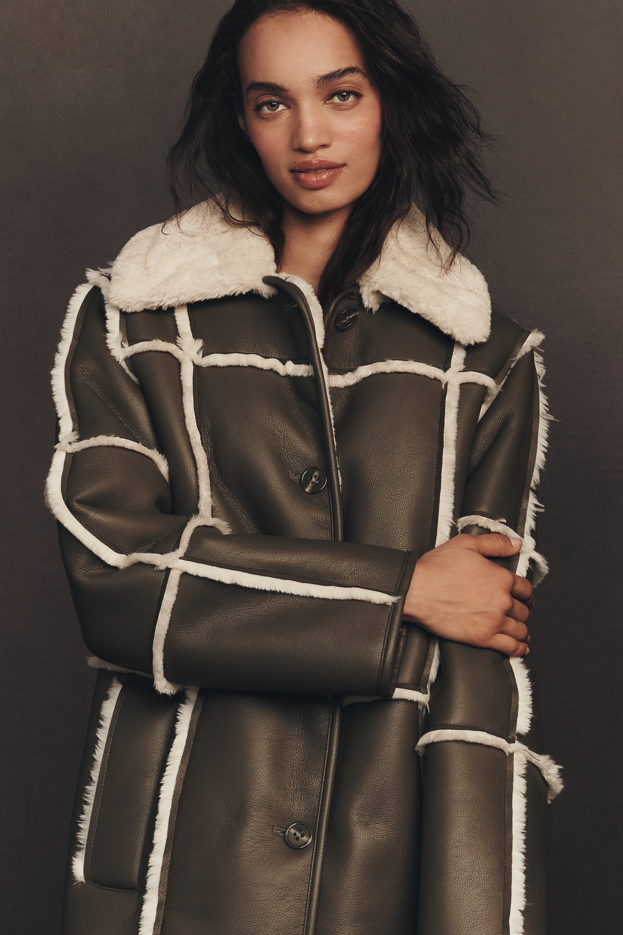 STAND STUDIO Patrice Sherpa Fleece Coat