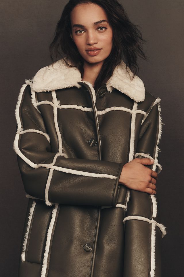 STAND STUDIO Patrice Sherpa Fleece Coat | Anthropologie